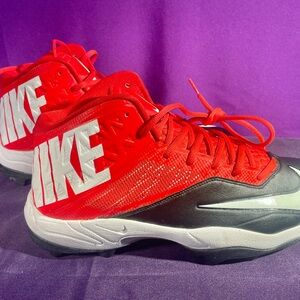 New Nike Red and Black Zoom Code Elite Football Cleats Athletic Shoes Mens Sz 14